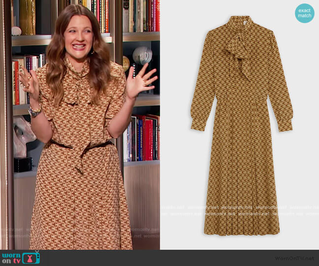 Celine Long Dress with Bow worn by Drew Barrymore on The Drew Barrymore Show