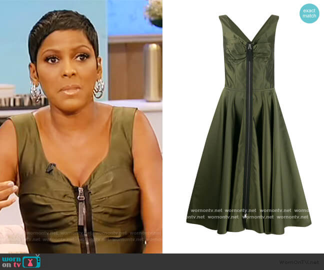 Marni Zip-through bustier-inspired twill midi dress worn by Tamron Hall on Tamron Hall Show