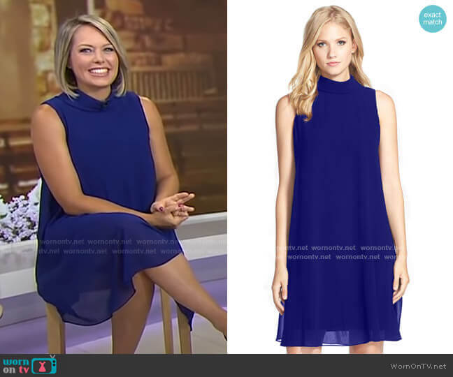 Vince Camuto Mock Neck Chiffon Trapeze Dress worn by Dylan Dreyer on Today