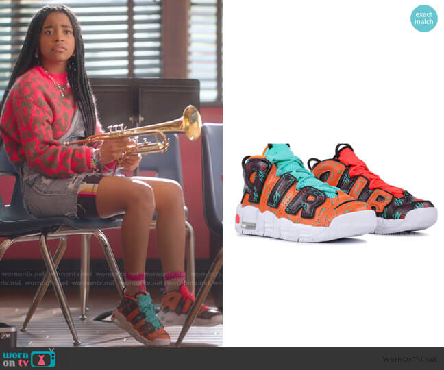Nike Air More Uptempo What The 90s Sneakers worn by Flynn (Jadah Marie) on Julie and the Phantoms