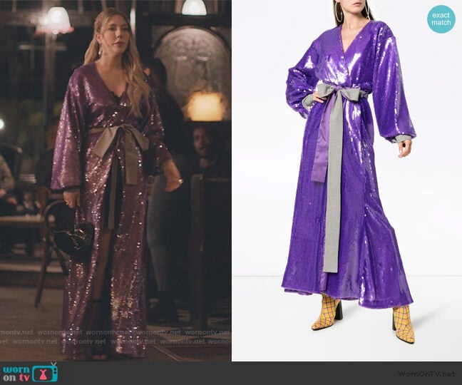 Natasha Zinko Sequin Embellished Maxi Robe Dress worn by Katherine (Katherine Ryan) on The Duchess