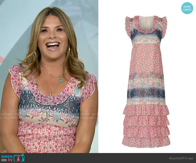 Anna Sui Paisley Garden Border Dress worn by Jenna Bush Hager on Today