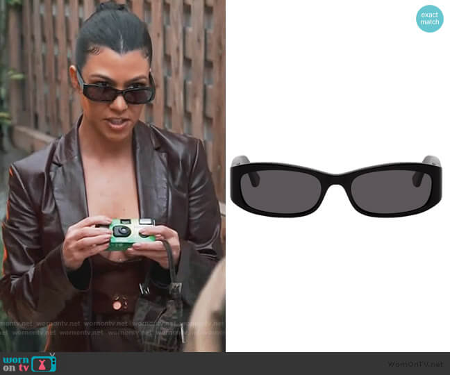 Port Tanger Black Leila Sunglasses worn by Kourtney Kardashian on Keeping Up with the Kardashians