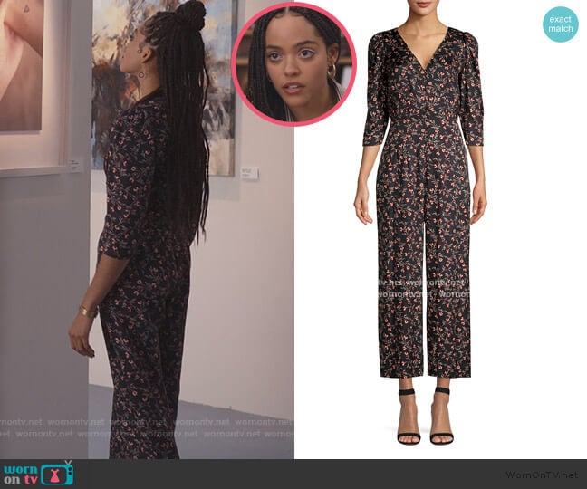 Rebecca Taylor Lia Floral Jumpsuit worn by Tabitha Foster (Quintessa Swindell) on Trinkets