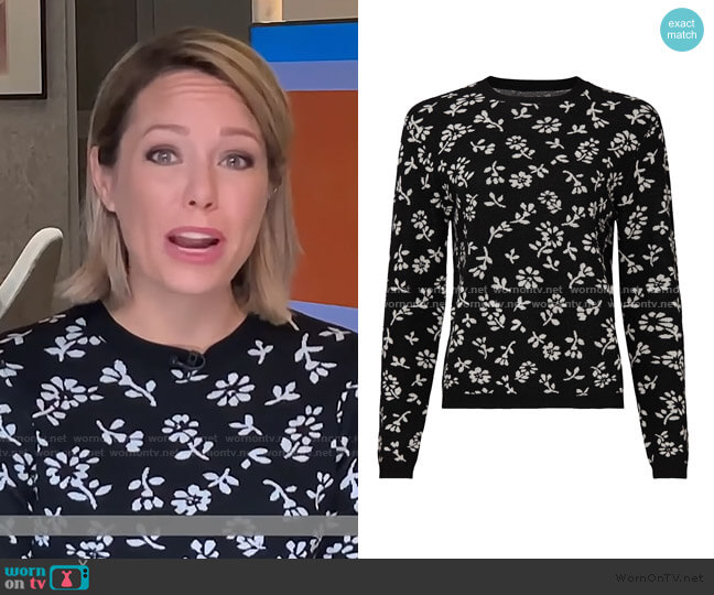 Sandy Liang Floral Sweater worn by Dylan Dreyer on Today