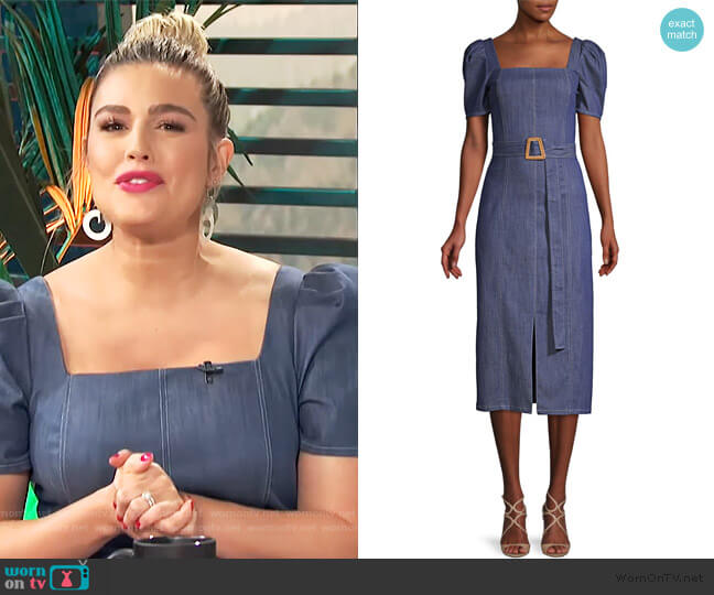 Shoshanna Candelaria Denim Dress worn by Carissa Loethen Culiner on E! News