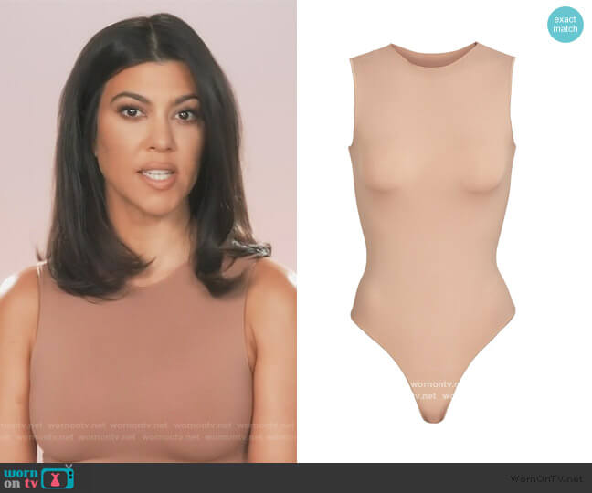 Skims Essential Crew Neck Sleeveless Bodysuit worn by Kourtney Kardashian on Keeping Up with the Kardashians