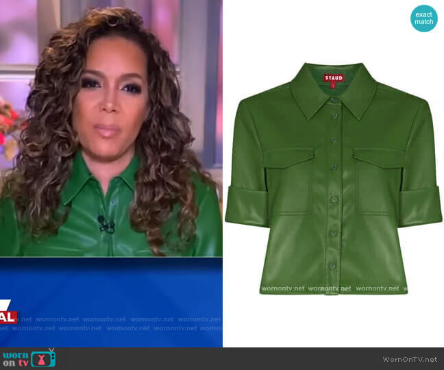 Staud Rue boxy-fit shirt worn by Sunny Hostin on The View