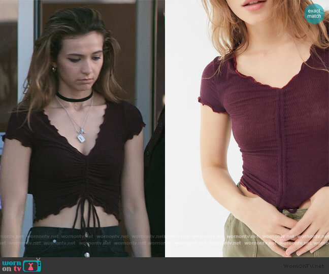 Out From Under Alexa Lettuce Edge Cinched Top worn by Blair Wesley (Anjelica Bette Fellini) on Teenage Bounty Hunters
