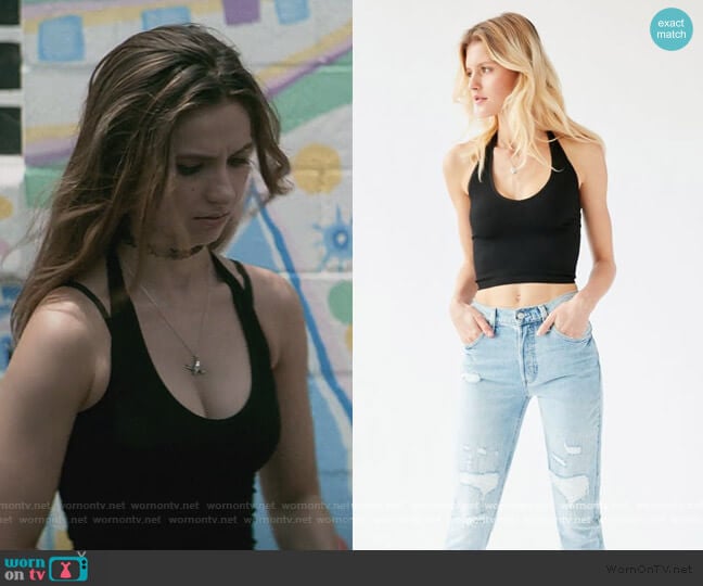 Out From Under Jackie Seamless Halter Bra Top worn by Blair Wesley (Anjelica Bette Fellini) on Teenage Bounty Hunters