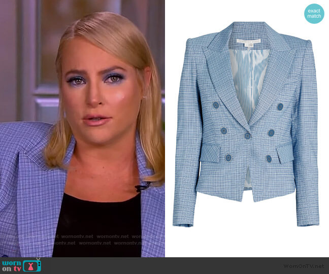 Veronica Beard Diego Plaid Dickey Jacket worn by Meghan McCain on The View