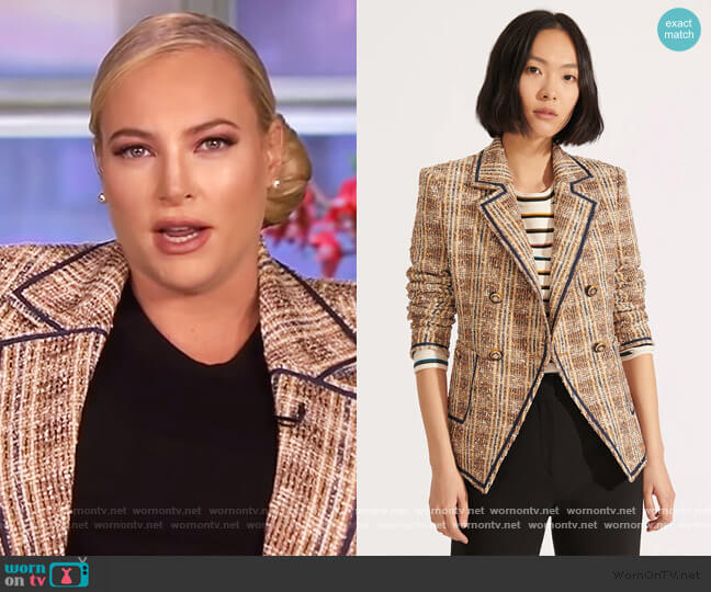 Veronica Beard Theron Tweed Jacket worn by Meghan McCain on The View