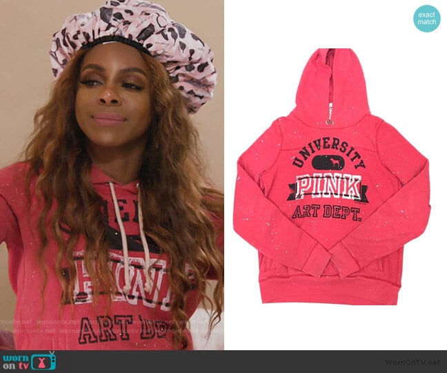 Victoria Secret Paint Splatter Hoodie worn by Candiace Dillard Bassett on The Real Housewives of Potomac
