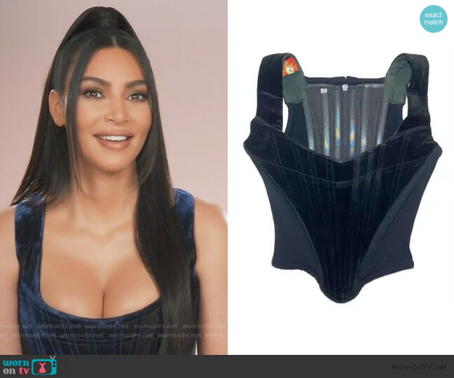 Vivienne Westwood Velvet Corset worn by Kim Kardashian on Keeping Up with the Kardashians