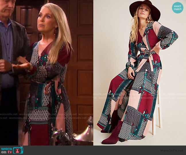 Porridge Virginia Wrap Maxi Dress worn by Jennifer Horton (Melissa Reeves) on Days of our Lives