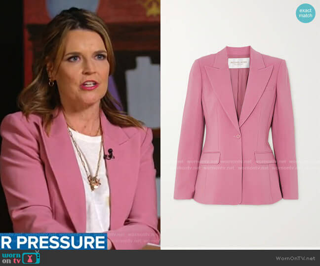 Michael Kors Wool-blend crepe blazer worn by Savannah Guthrie on Today