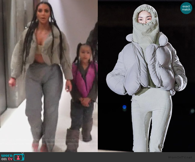 Yeezy Season 8 Puffer Jacket worn by Kim Kardashian on Keeping Up with the Kardashians