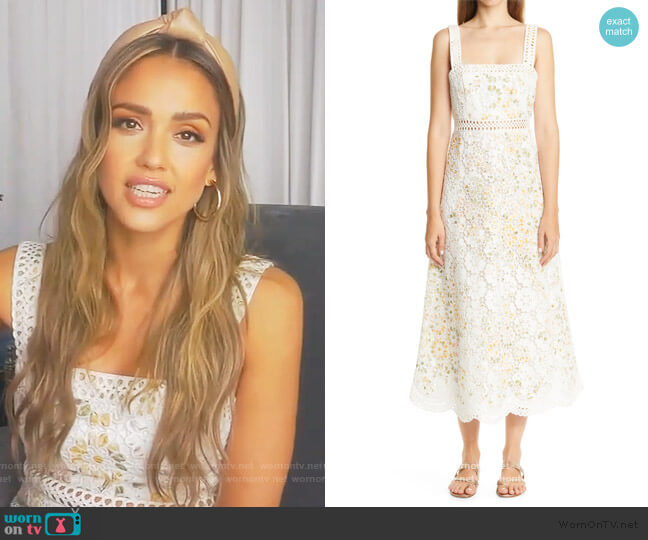 Zimmermann Amelie Floral Broderie Anglaise Midi Sundress
