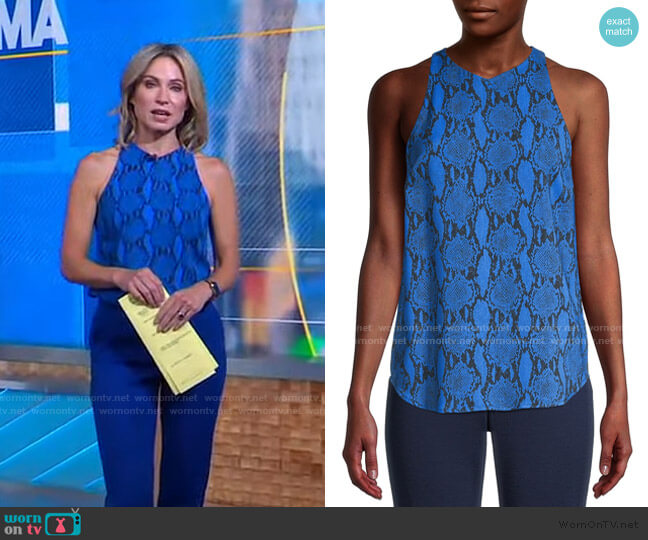 A.L.C. Anise Python-Print Blouse worn by Amy Robach on Good Morning America