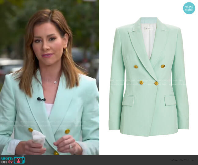 A.L.C. Sedgwick Double-Breasted Blazer worn by Rebecca Jarvis on Good Morning America