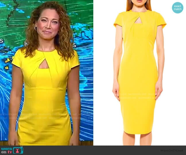 Alexia Admor Bella Chest Cutout Midi Dress worn by Ginger Zee on Good Morning America
