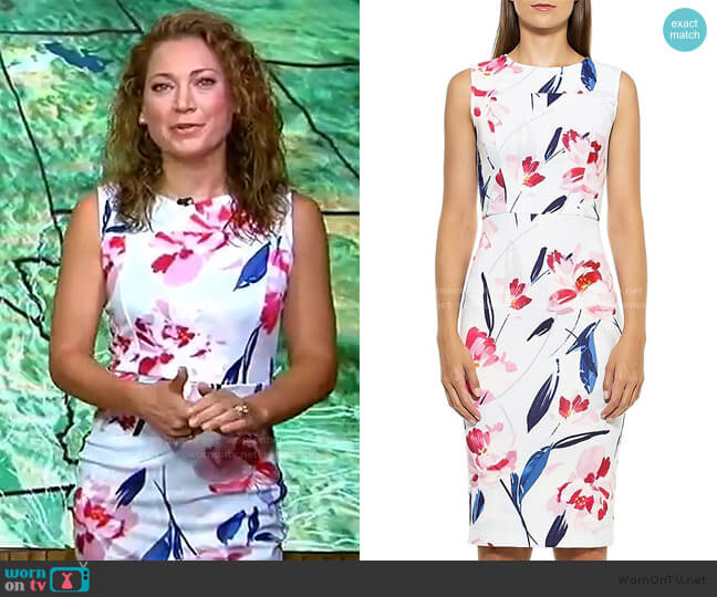 Alexia Admor Danica Floral Sheath Dress worn by Ginger Zee on Good Morning America
