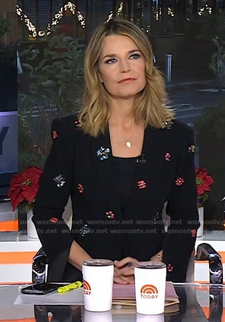 Savannah’s black embellished blazer on Today