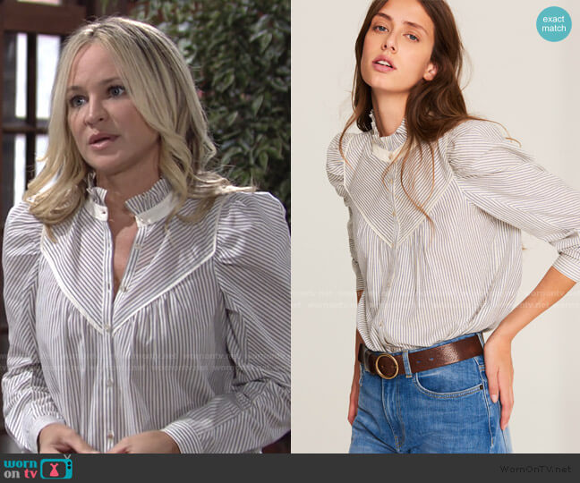 Ba&Sh Spring Blouse worn by Sharon Newman (Sharon Case) on The Young and the Restless