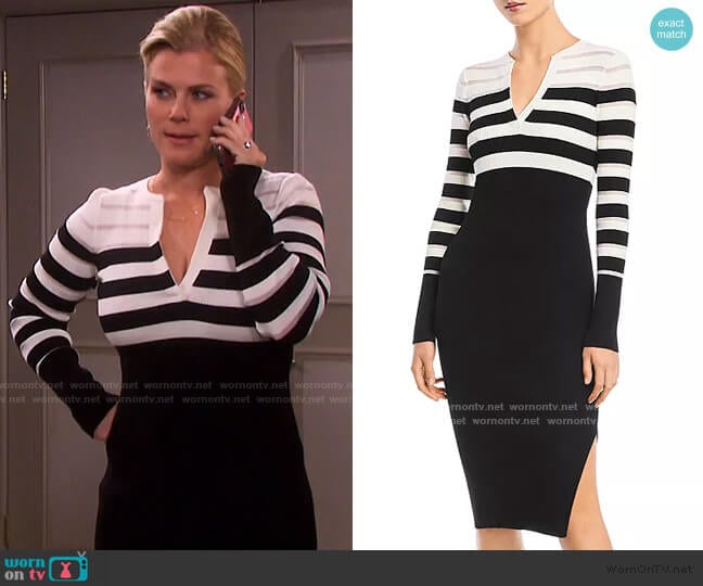 Bailey 44 Candice Rib-Knit Midi Dress worn by Sami Brady (Alison Sweeney) on Days of our Lives