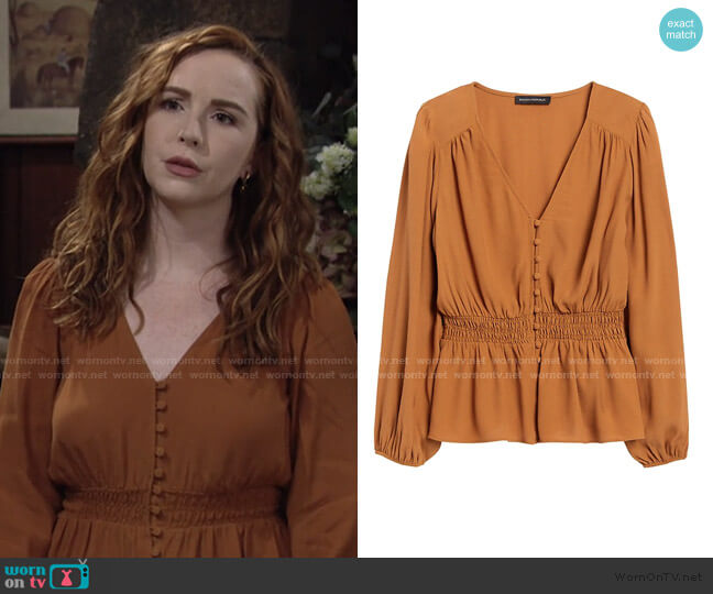 Banana Republic Boho Peplum Top worn by Mariah Copeland (Camryn Grimes) on The Young and the Restless