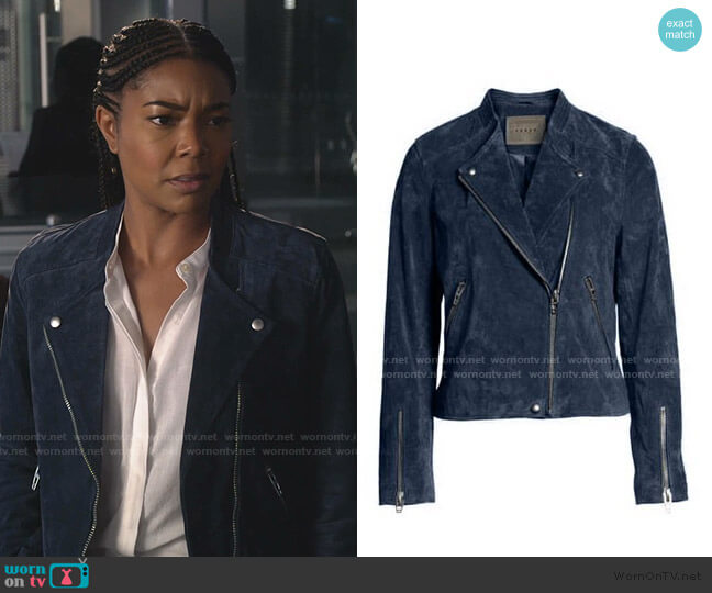 Blank NYC No Limit Suede Moto Jacket worn by Sydney Burnett (Gabrielle Union) on LA's Finest