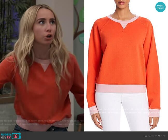 Comune Aiya Colorblocked Sweatshirt worn by Josslyn Jacks (Eden McCoy) on General Hospital