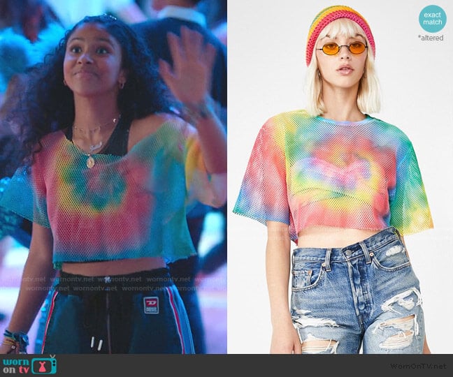 Dolls Kill Main Vibe Mesh Top worn by Julie (Madison Reyes) on Julie and the Phantoms