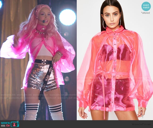 Dolls Kill Mainstream Montage Organza Blouse worn by Carrie (Savannah Lee May) on Julie and the Phantoms