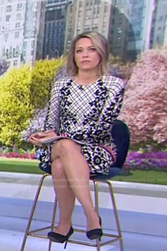 Dylan’s white floral long sleeve dress on Today