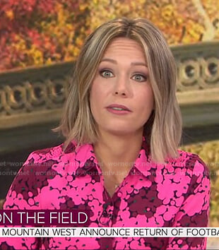 Dylan’s pink floral shirtdress on Today