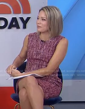 Dylan’s red sleeveless tweed dress on Today