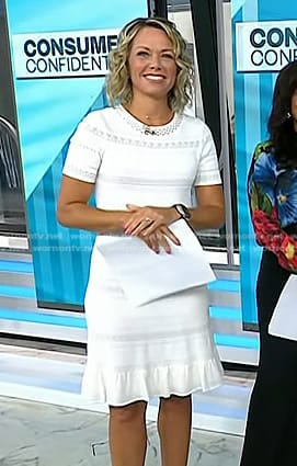 Dylan’s white pointelle knit dress on Today