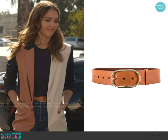 Frame Grand Oval Buckle Belt worn by Nancy McKenna (Jessica Alba) on LA's Finest