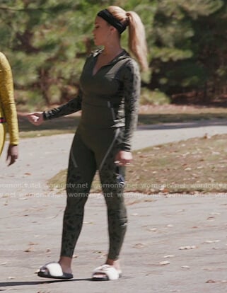 Gizelle’s printed jacket and leggings on The Real Housewives of Potomac