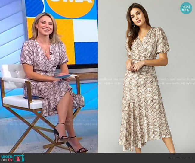 Greylin Isabella Snake Print Maxi Dress worn by Amy Robach on Good Morning America