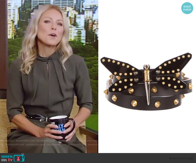 Gucci Studded Dragonfly Belt worn by Kelly Ripa on Live with Kelly and Mark