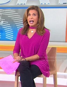 Hoda’s purple choker neck top on Today