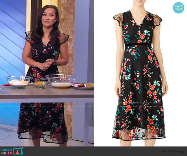 Hunter Bell Floral Lace Dress worn by Eva Pilgrim on Good Morning America