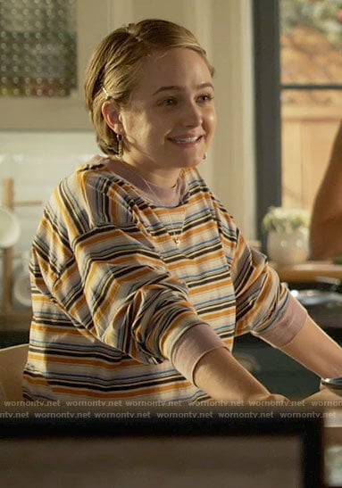 Izzy’s striped long sleeve tee on LA’s Finest