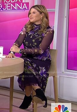 Jenna’s black floral dress with sheer sleeves on Today