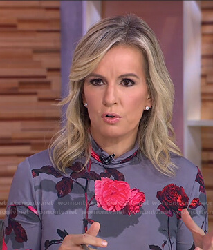 Dr. Jennifer Ashton’s grey floral turtleneck top on Good Morning America