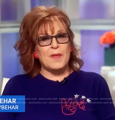 Joy’s blue Vote sweater on The View