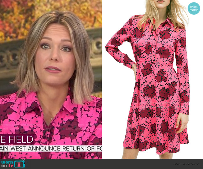 Kate Spade Floral Flare Shirtdress worn by Dylan Dreyer on Today
