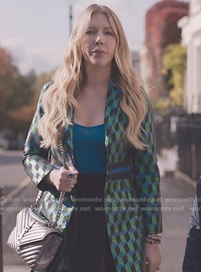 Katherine’s geometric jacquard coat on The Duchess
